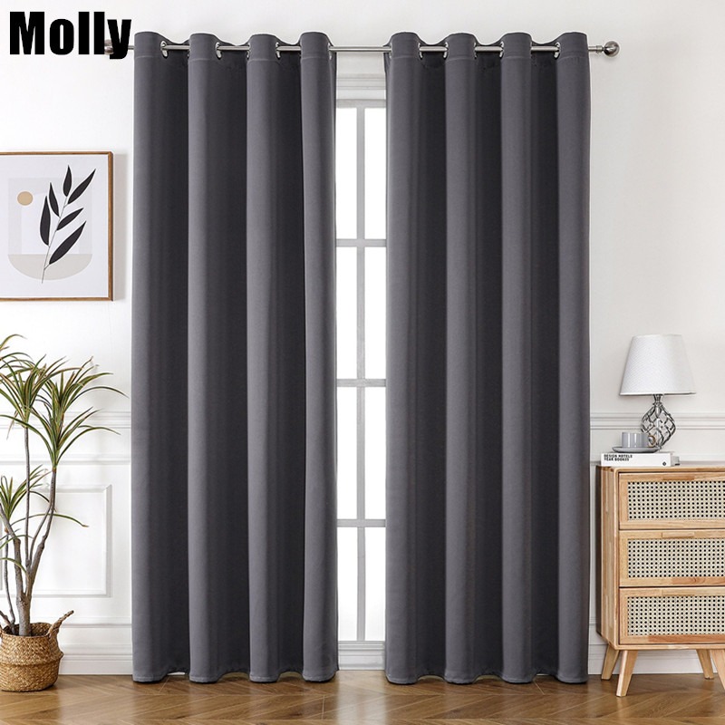 Home Decor Curtain - One Pane Light-Blocking Solid Color Curtain