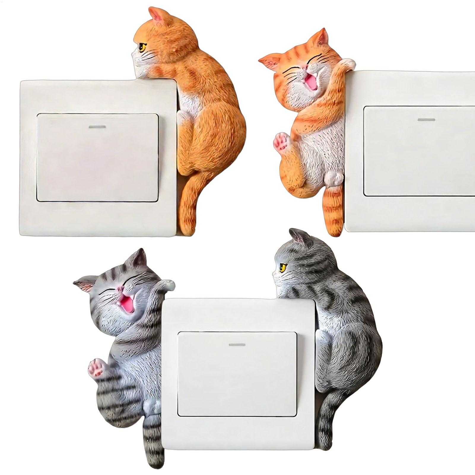 Home Decor Outlet - Light Button Sticker 2 Piece Cat