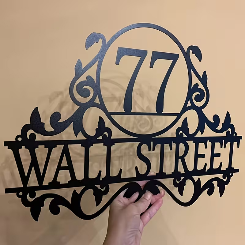 Home Decor Happy - Custom Metal House Number & Street
