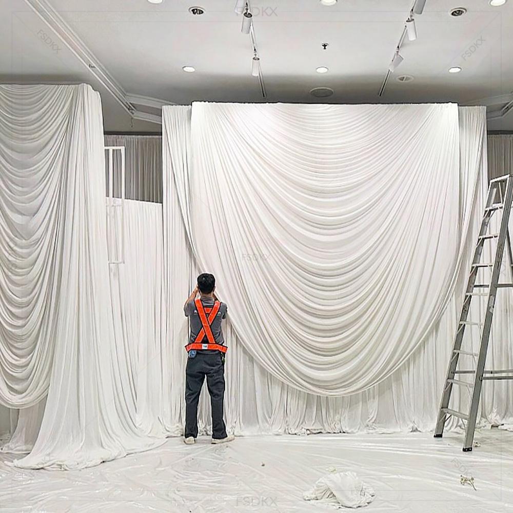 Home Decor Curtain - FSDKX Cheap White Ice Silk Cloth