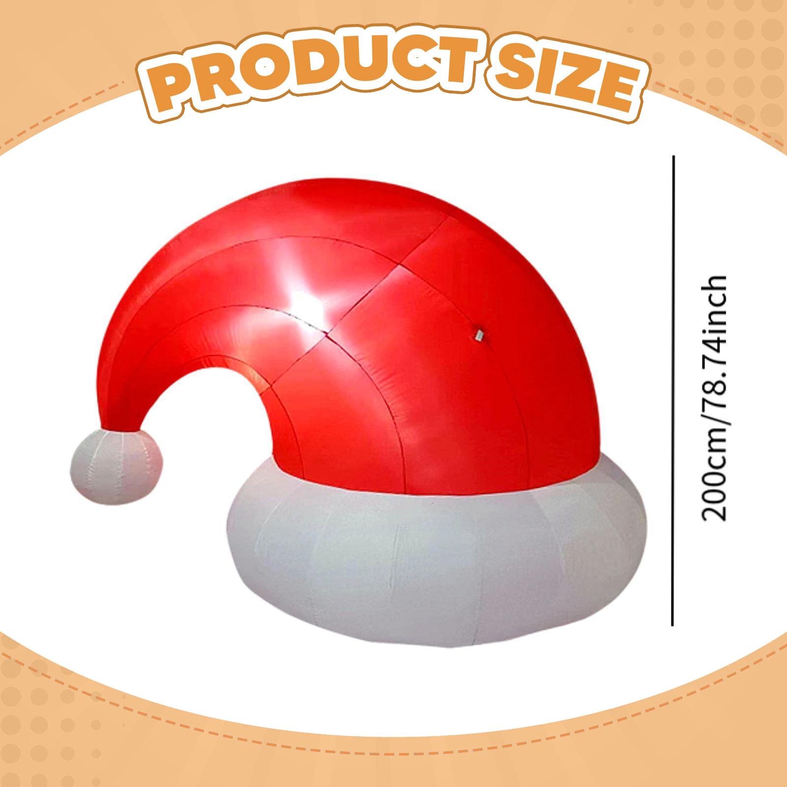Home Decor Garden - Santa Hat Inflatable Red White Lighted
