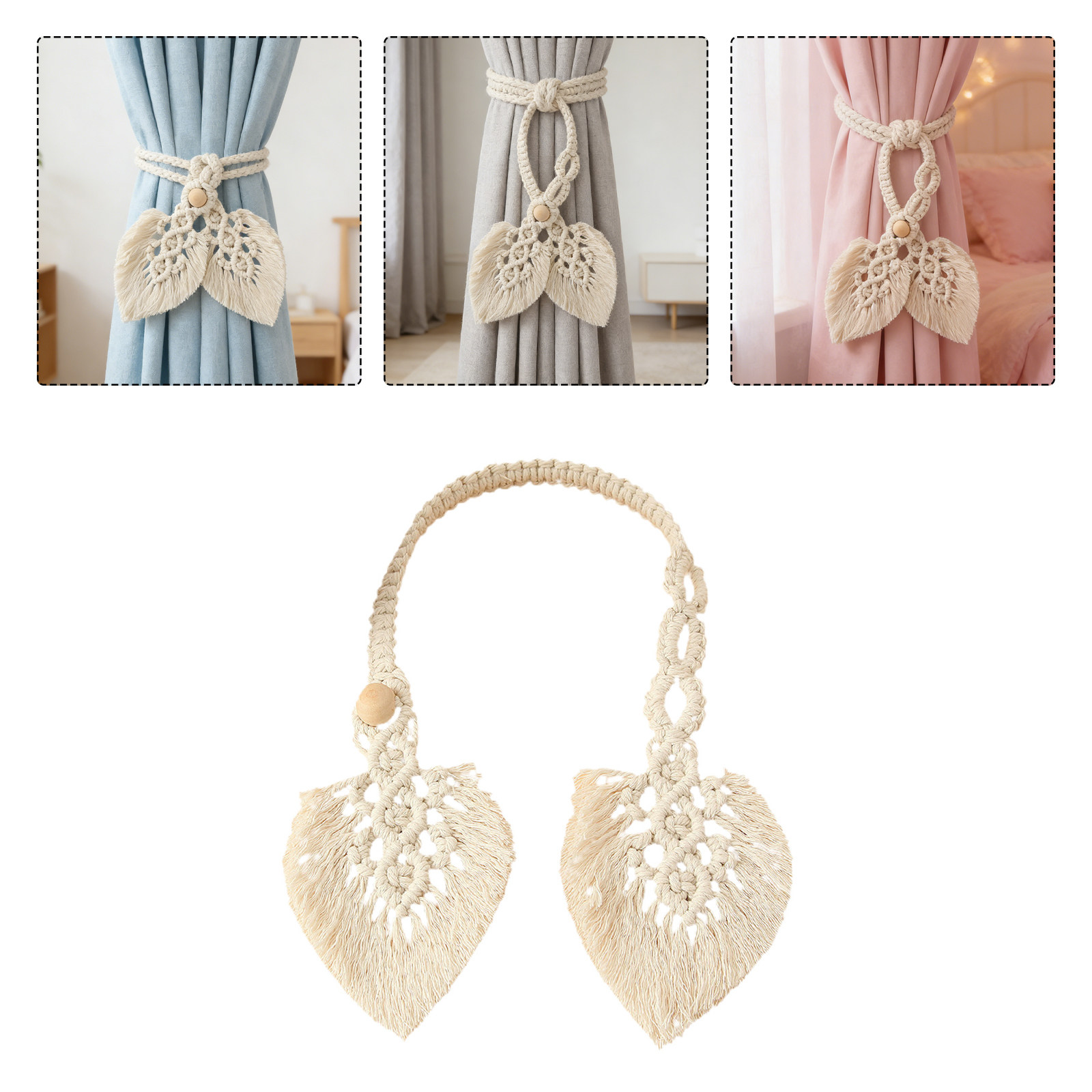 Home Decor Curtain - 1Pcs Chic Bohemian Curtain Tieback Hand