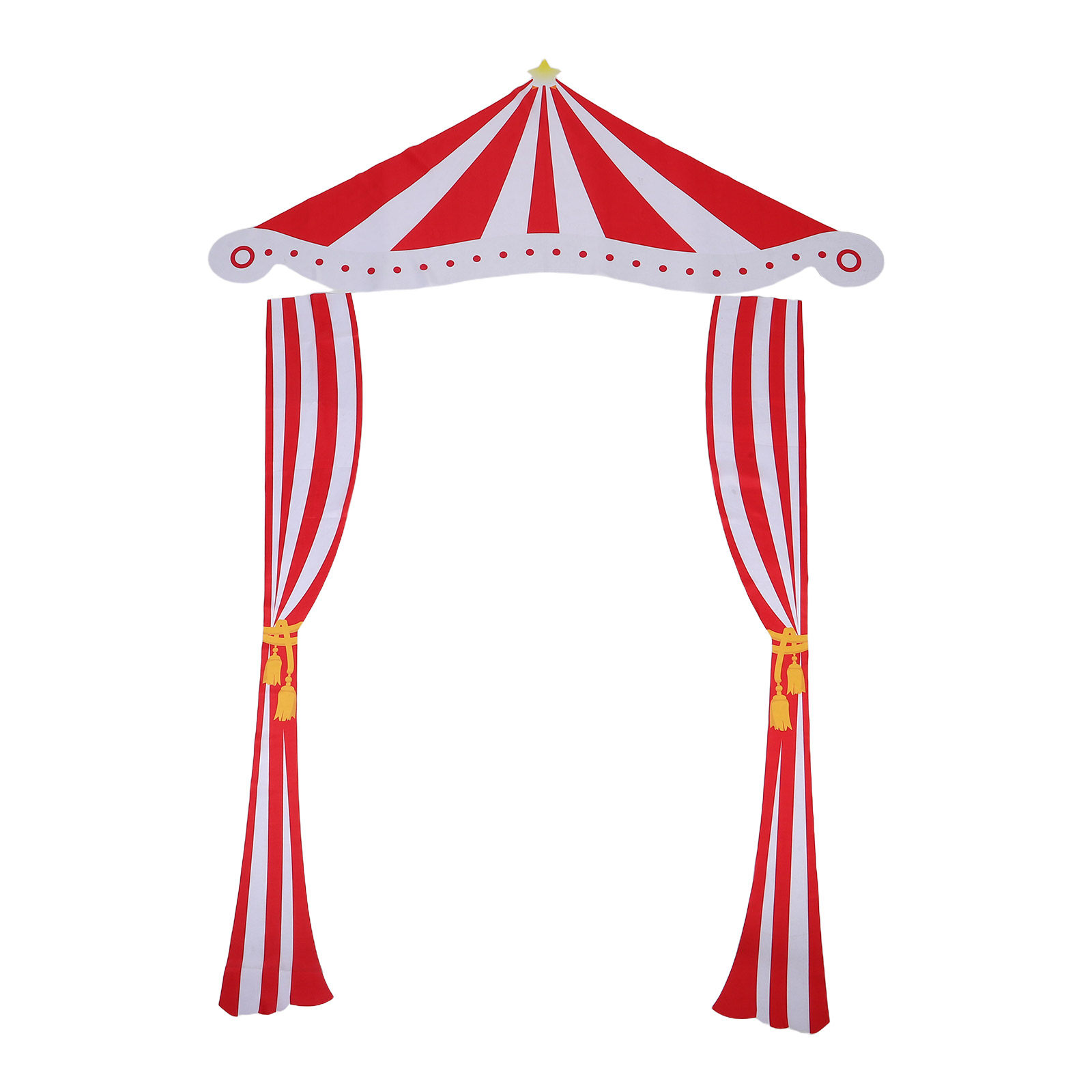 Home Decor Curtain - Carnival Theme Backdrop Red White Striped