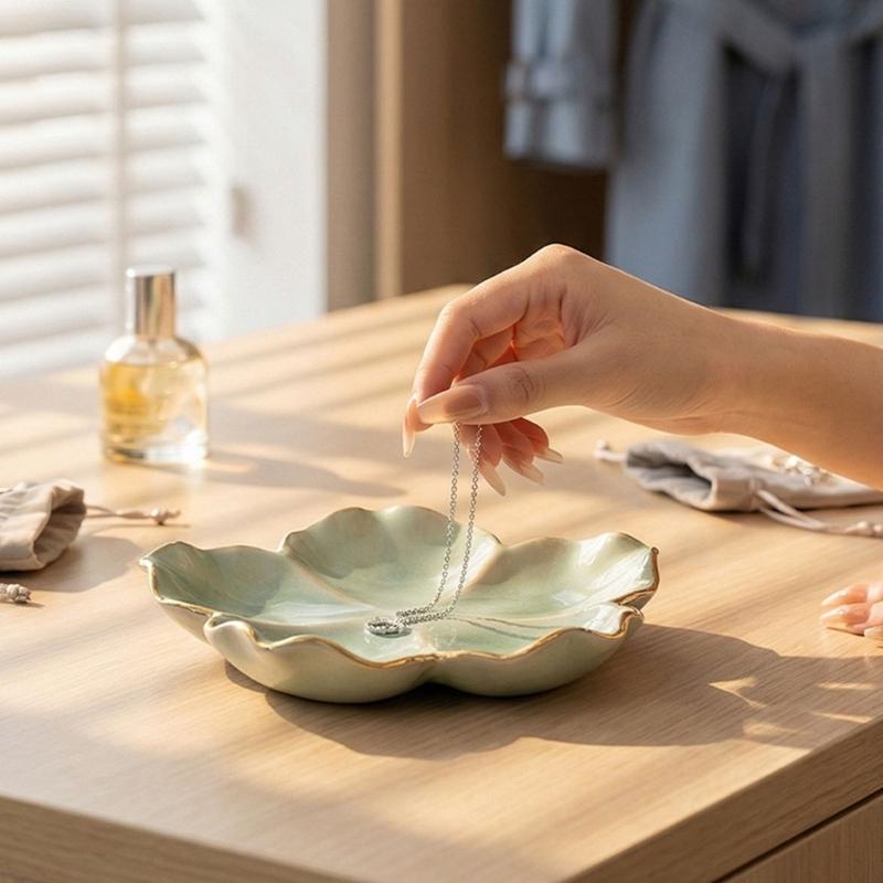 Ceramic Trinket Dish - Y1UD Ceramic Jewelry Tray Flower Catchall