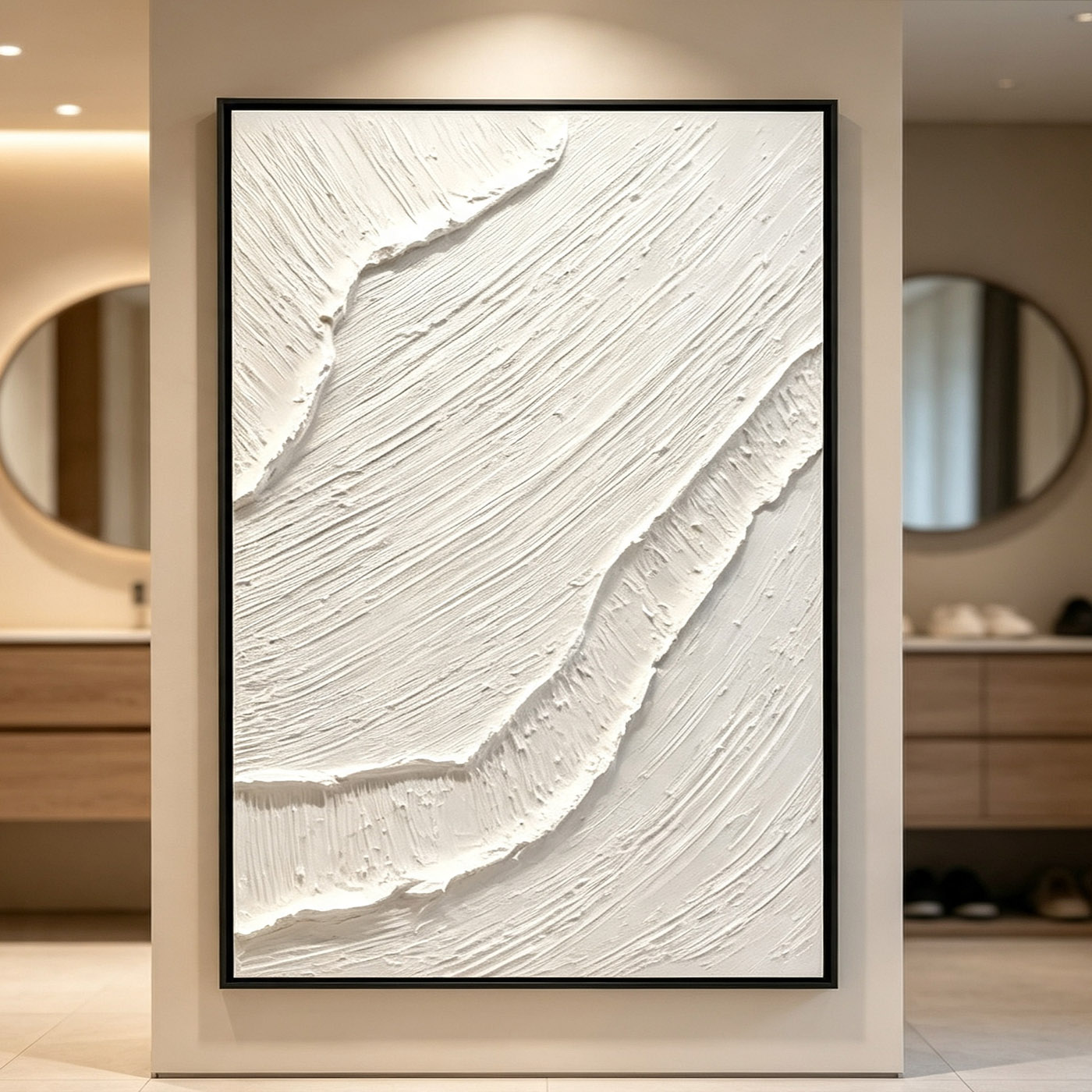 Hand-Painted White 3D Thick Te - огляд і ціна Abstract Oil Painting