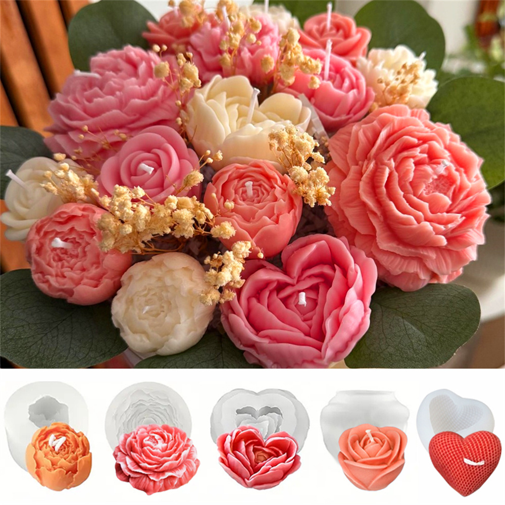 5PCS Floral Silicone Mold Set  - огляд і ціна Scented Candle Set