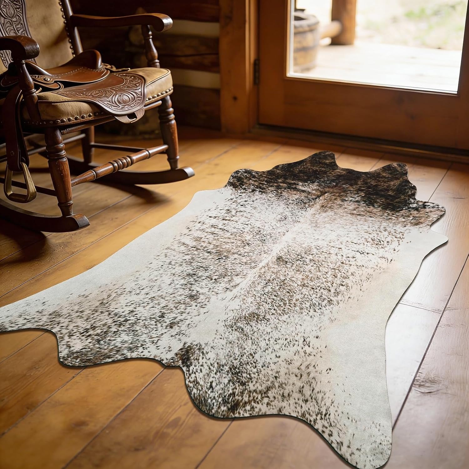 Living Room Carpet Soft Fluffy - огляд і ціна Cowhide Rug Faux