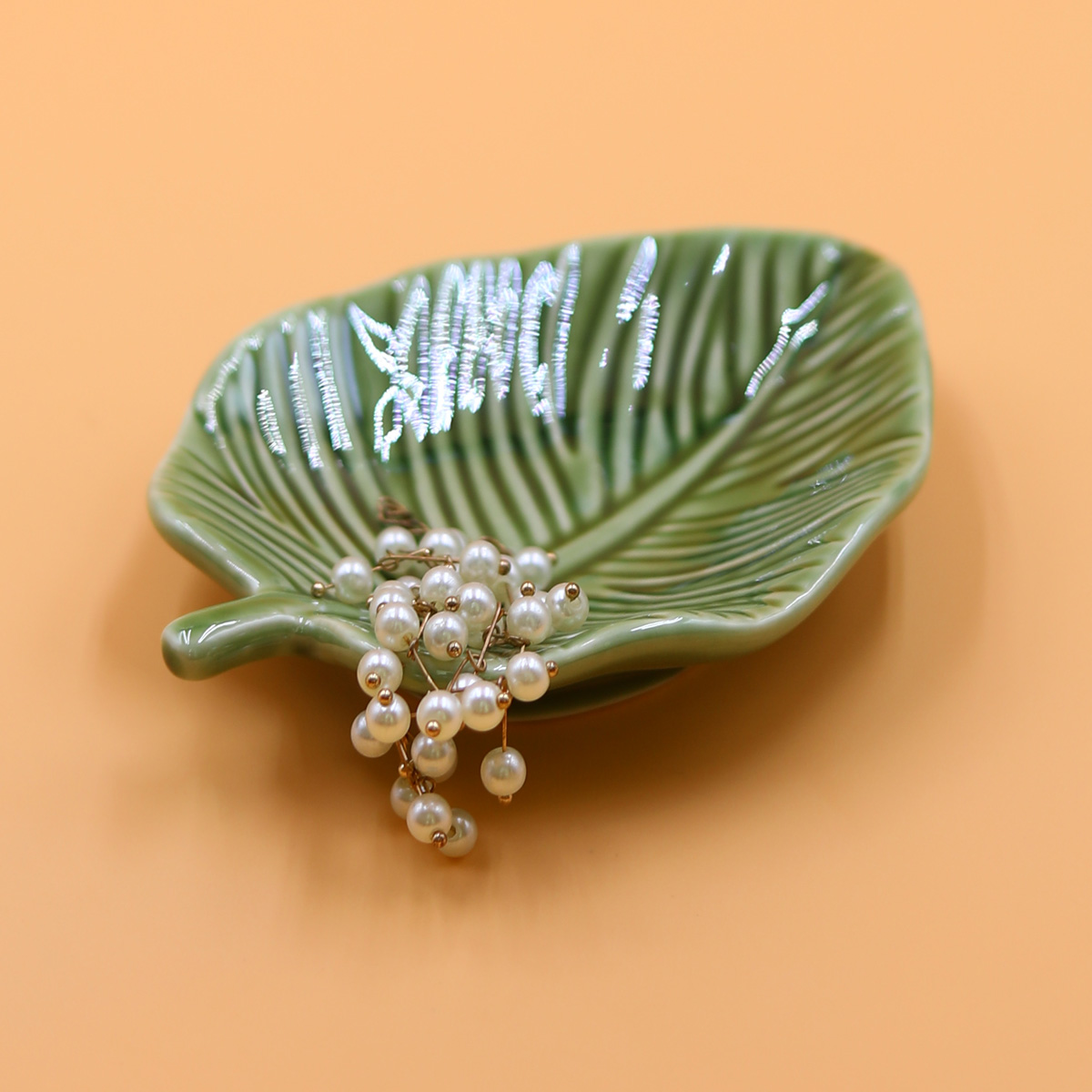 1Pcs Leaf-Shaped Jewelry Organ - огляд і ціна Ceramic Trinket Dish