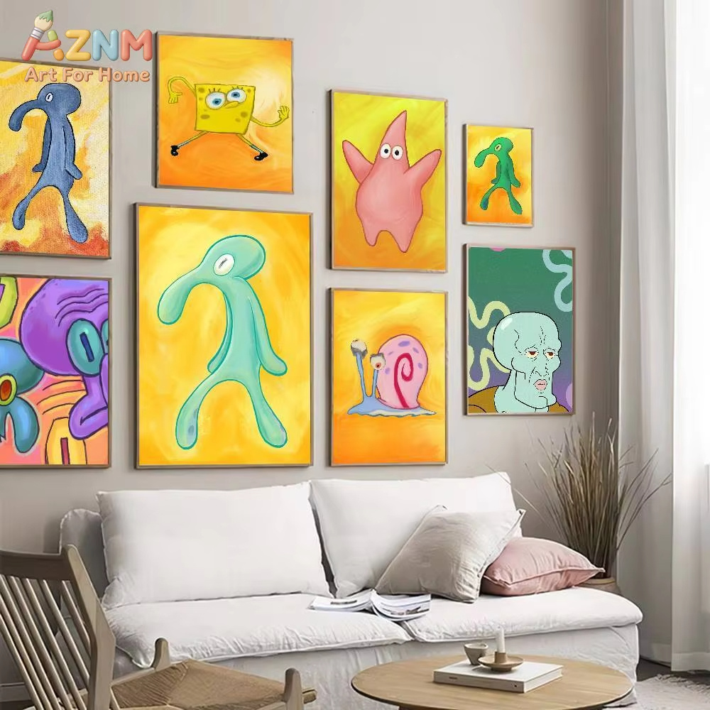 1pc AZMN SpongeBob SquarePants - огляд і ціна Abstract Oil Painting
