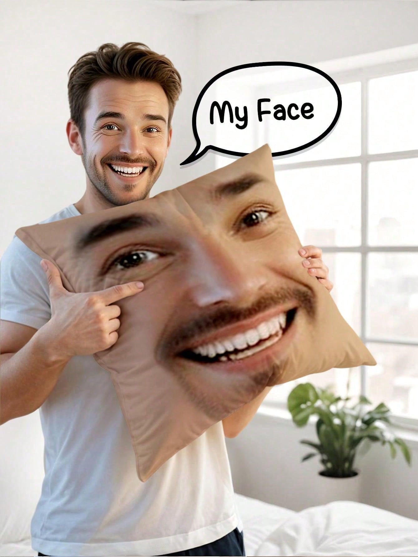 1pc Custom Face Square Pillow  - огляд і ціна Home Decor Sofa