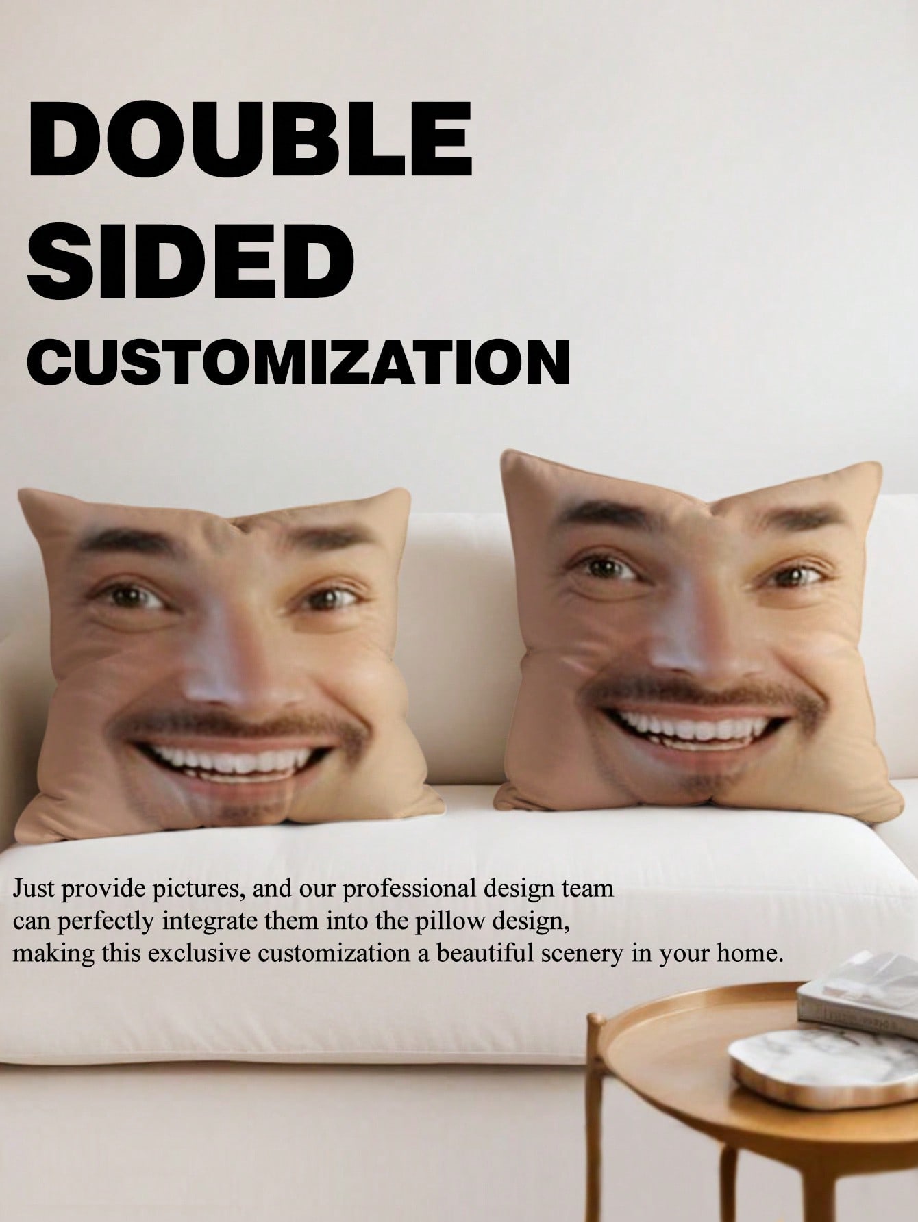 1pc Custom Face Square Pillow  - огляд і ціна Home Decor Sofa