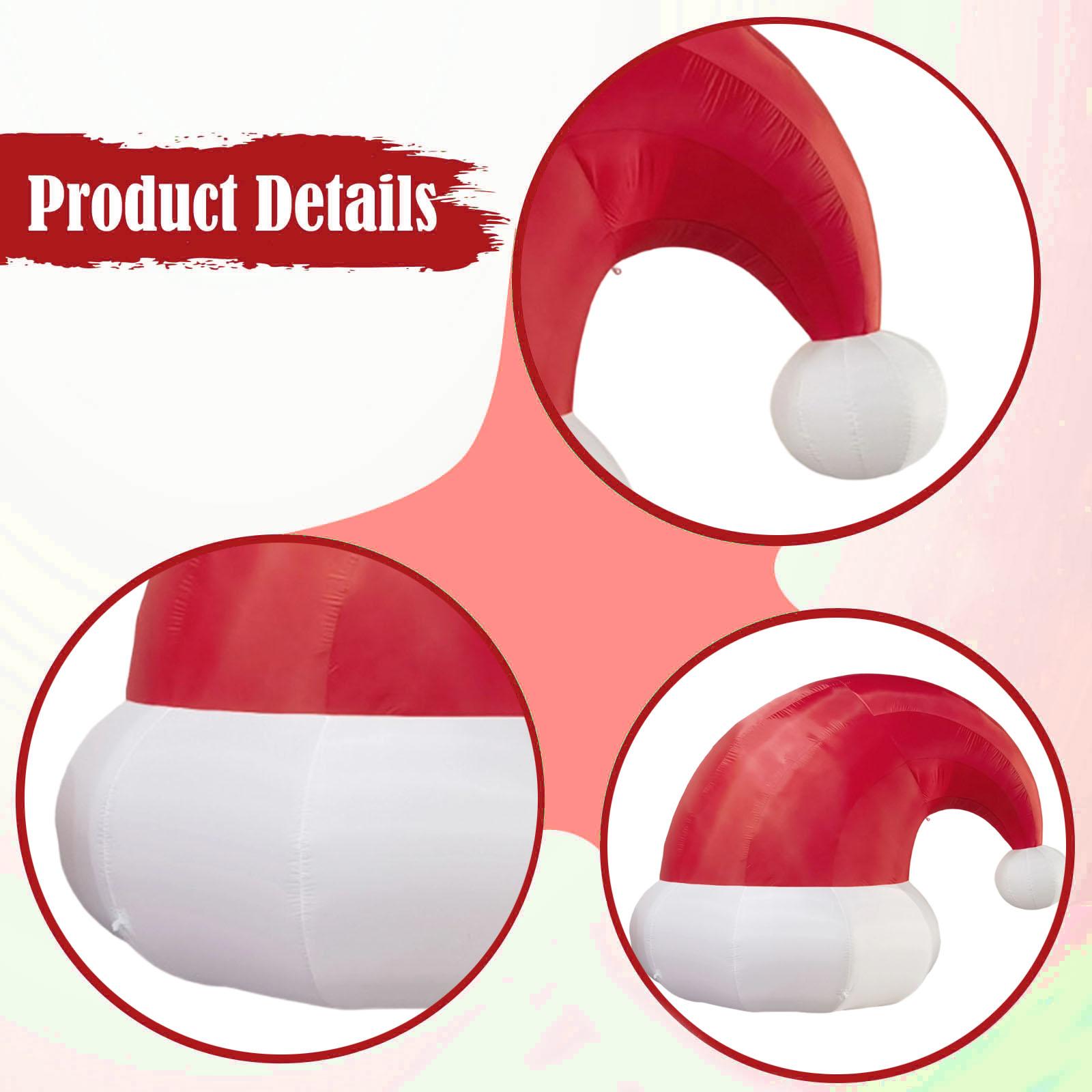 Santa Hat Inflatable Red White - огляд і ціна Home Decor Garden