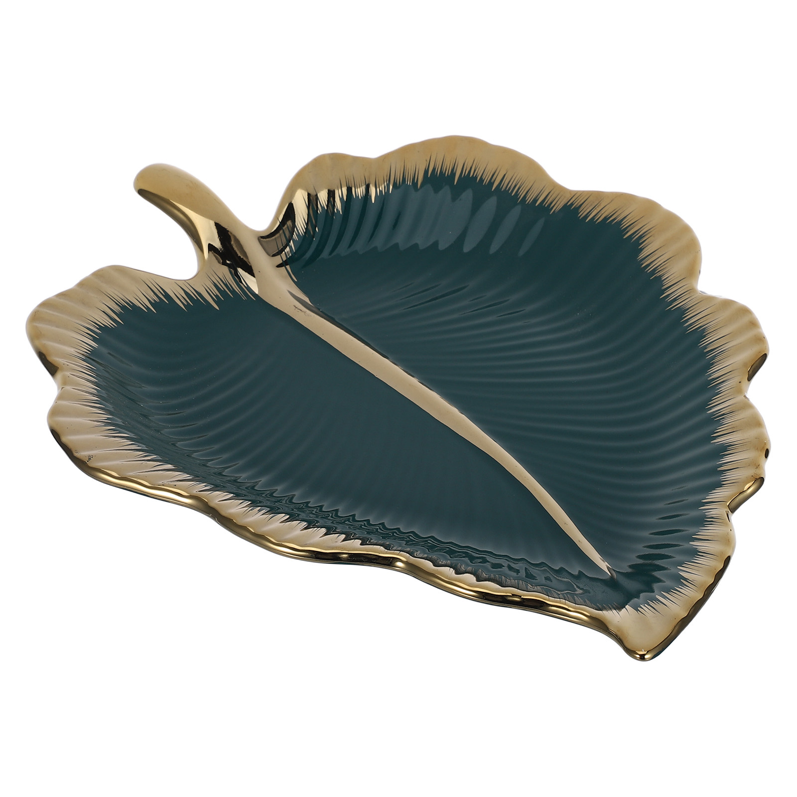 Leaf Shape Ceramic Tray Green  - огляд і ціна Ceramic Trinket Dish