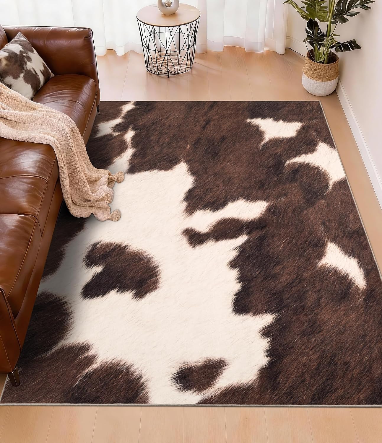 Brown Faux Cowhide Area Rug, S - огляд і ціна Cowhide Rug Faux