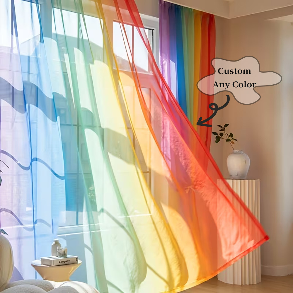 Custom 2D Flat 2pcs Sheer Curt - огляд і ціна Home Decor Curtain