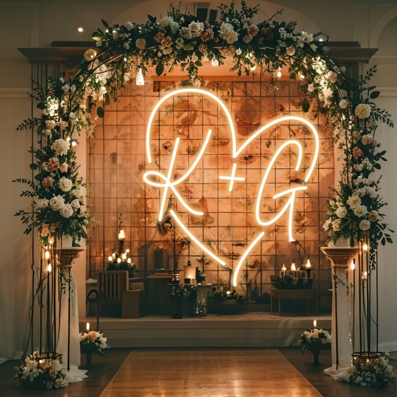 Custom Initials Heart LED Neon - огляд і ціна Home Decor Happy