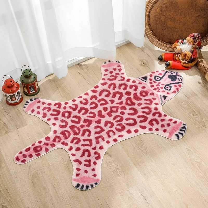 VIKAMA Pink Leopard Print Irre - огляд і ціна Cowhide Rug Faux