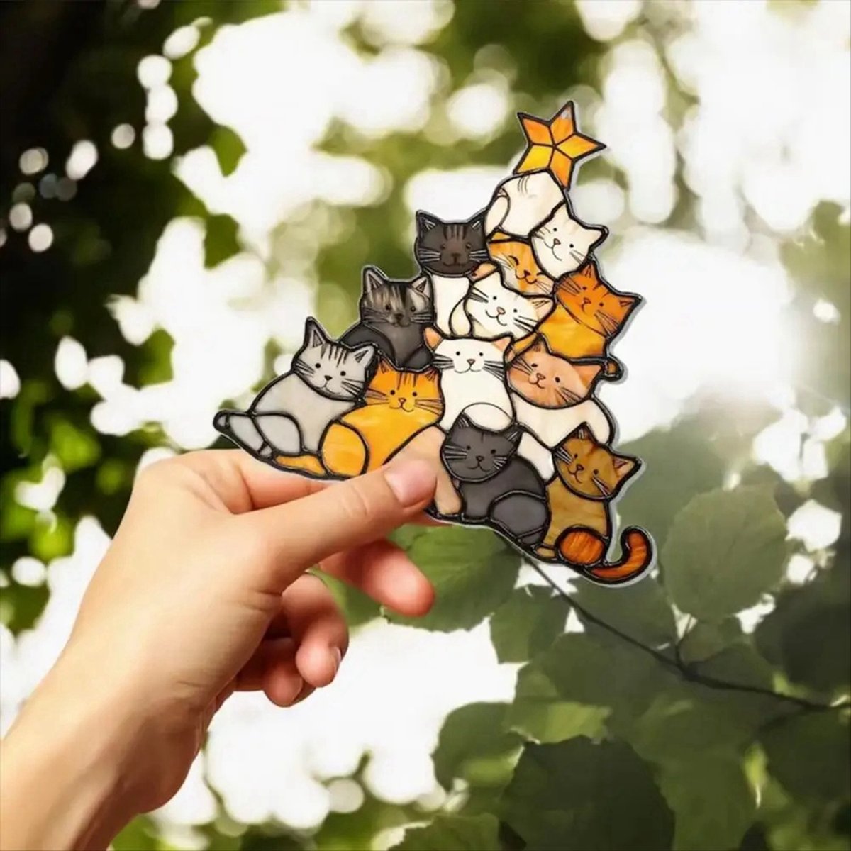 [N84R] Cat Sun Catcher Acrylic - огляд і ціна Home Christmas Decor