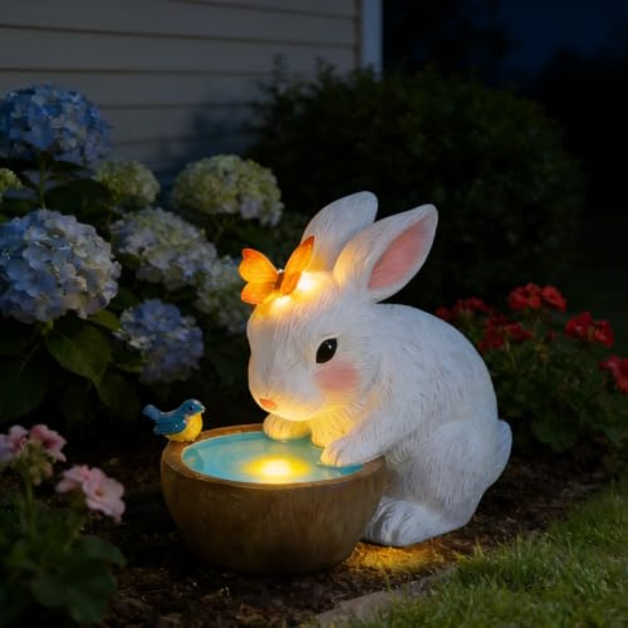 Solar Bunny Garden Outdoor Sta - огляд і ціна Home Decor Garden