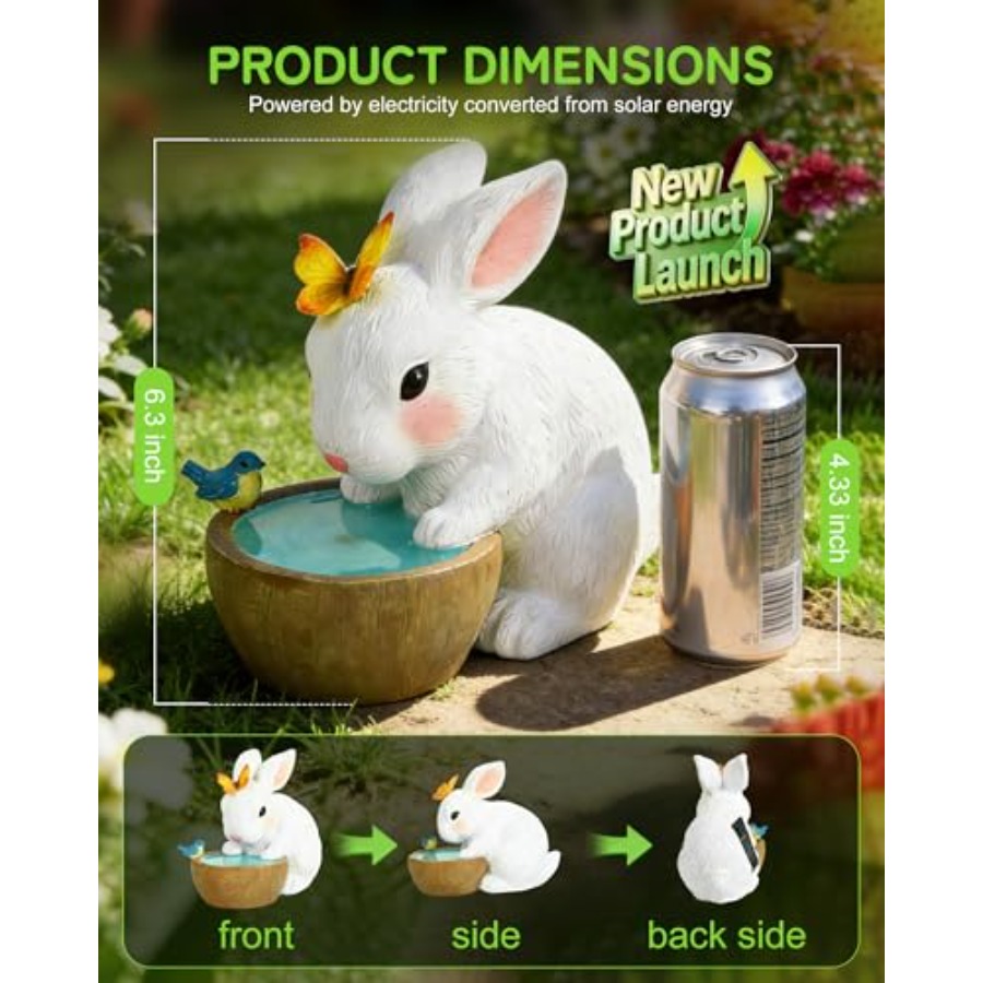 Solar Bunny Garden Outdoor Sta - огляд і ціна Home Decor Garden