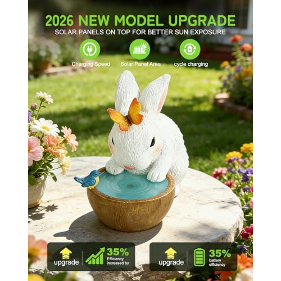 Solar Bunny Garden Outdoor Sta - огляд і ціна Home Decor Garden