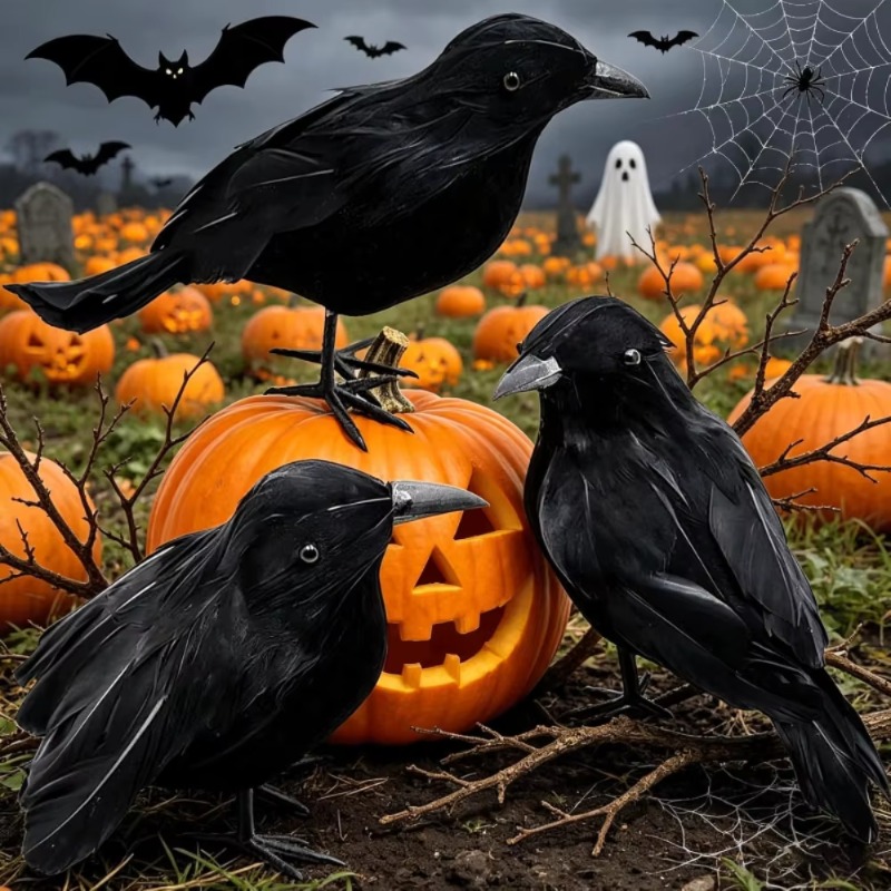 1PC Black Crow Halloween Decor - огляд і ціна Home Decor Garden