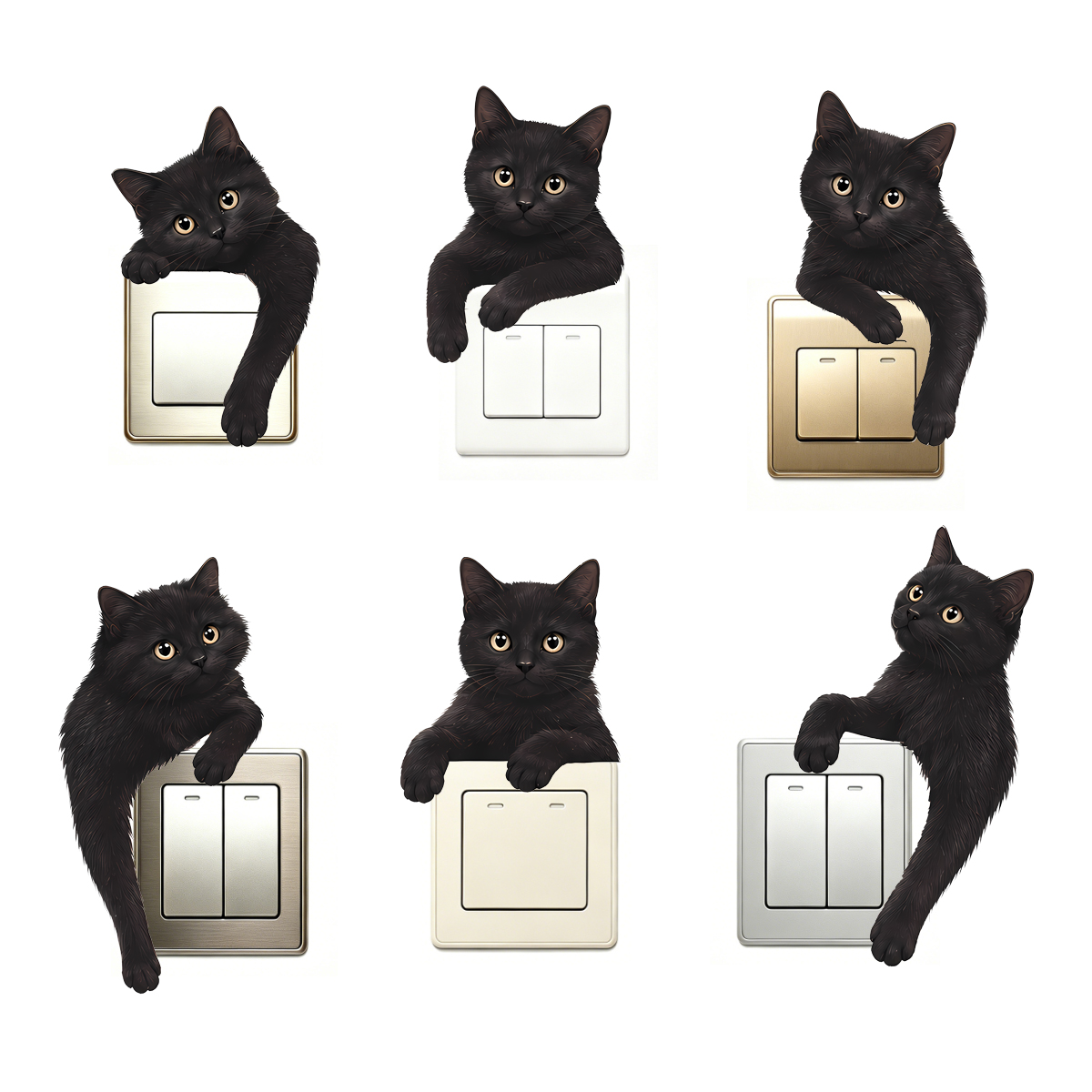 Cute Black Cat Light Switch Wa - огляд і ціна Home Decor Outlet