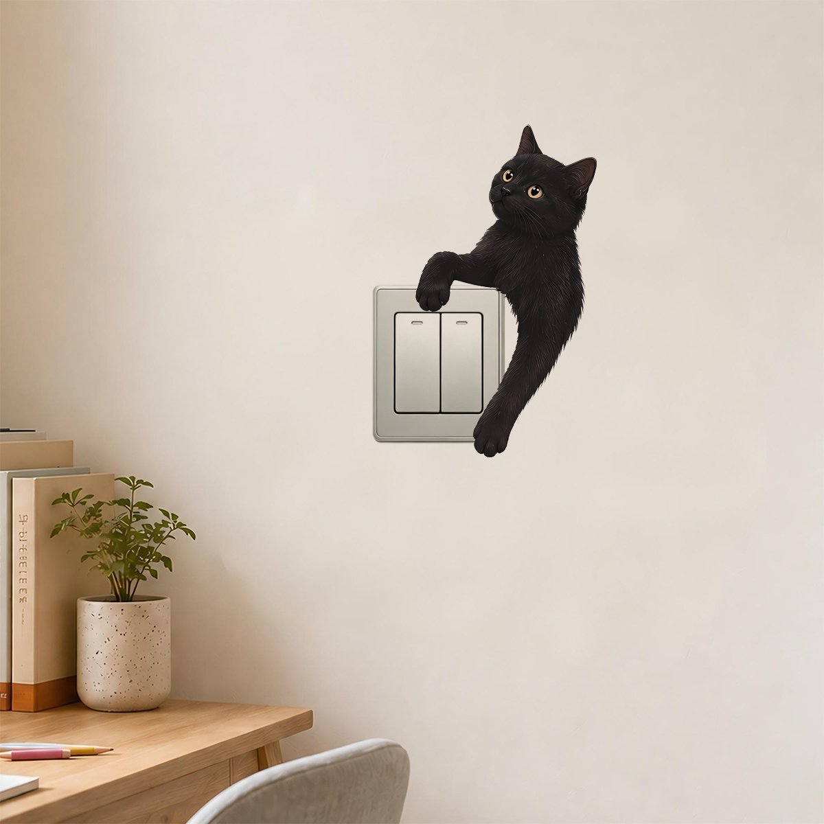 Cute Black Cat Light Switch Wa - огляд і ціна Home Decor Outlet