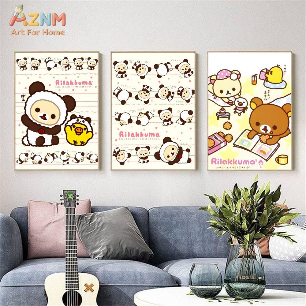 AZNM Rilakkuma Cute Bear Carto - огляд і ціна Abstract Oil Painting
