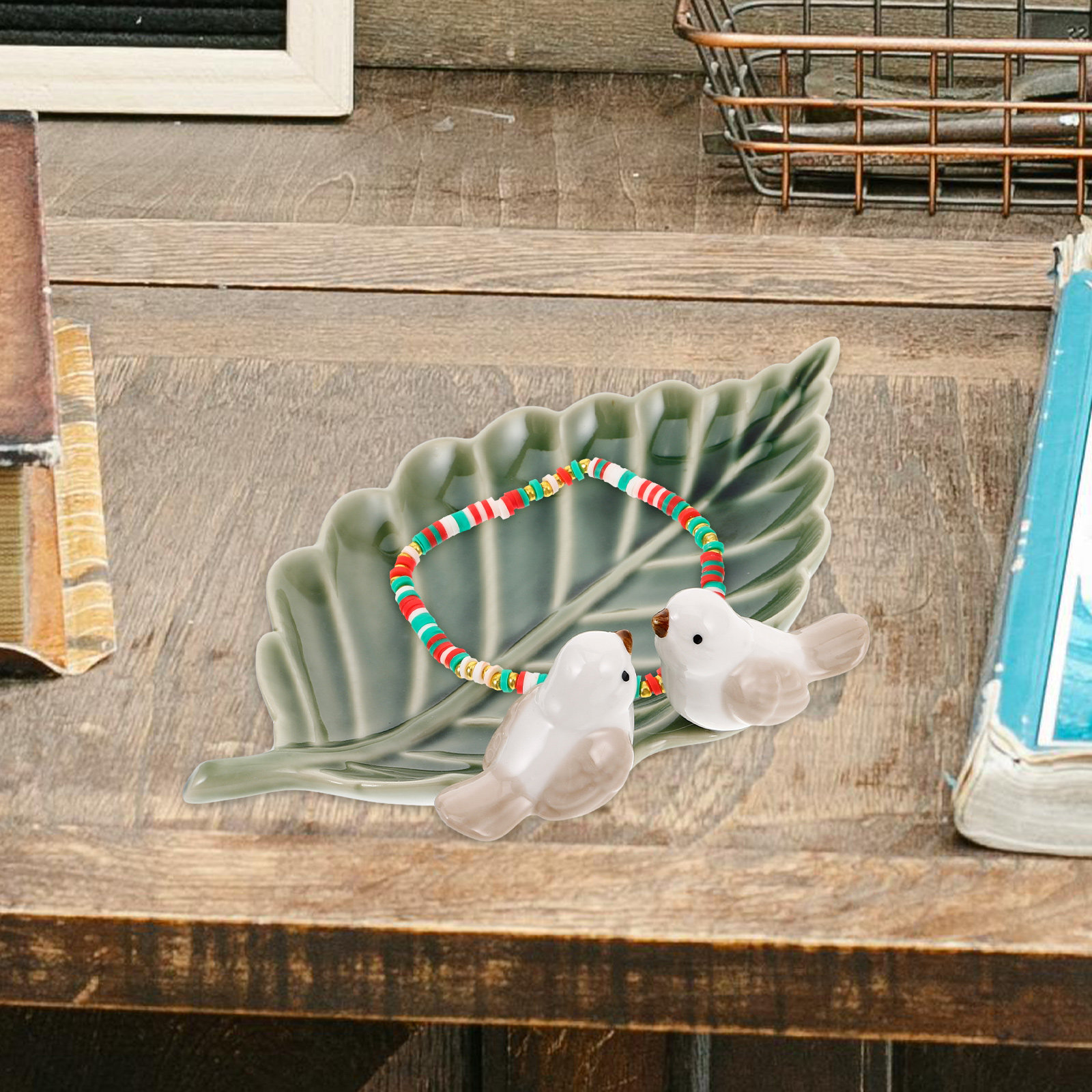 Cute Ceramic Bird on Leaf Trin - огляд і ціна Ceramic Trinket Dish