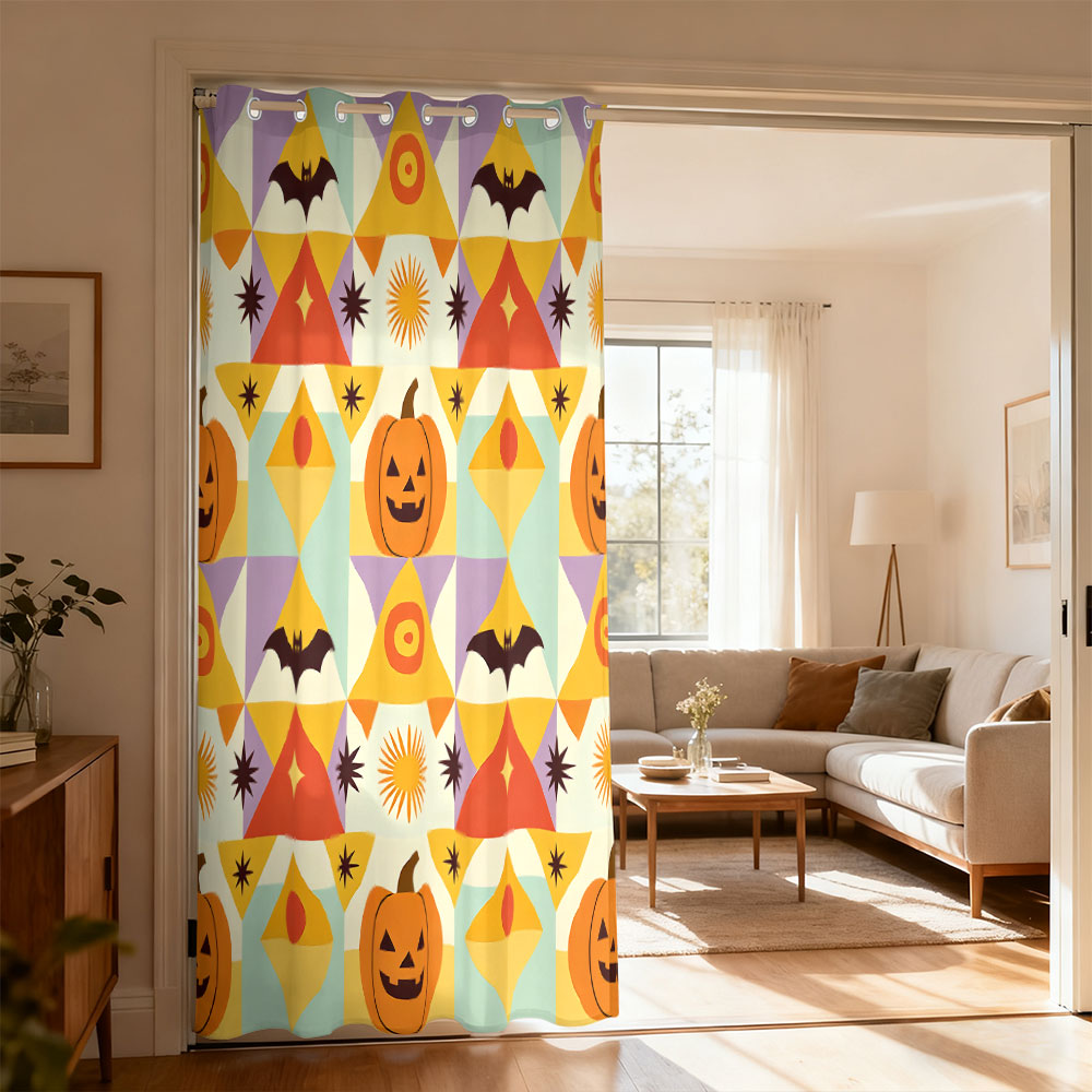 1pc Halloween pumpkin bat geom - огляд і ціна Home Decor Curtain