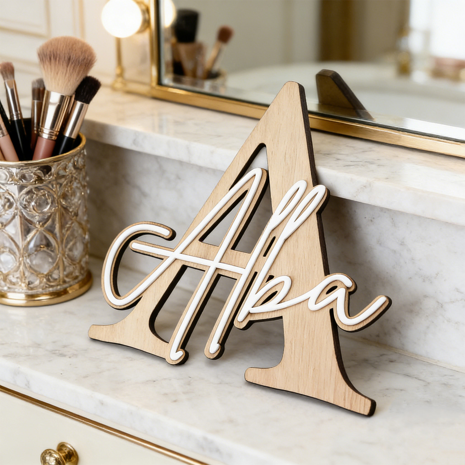 1pc Double-layer Wooden Name D - огляд і ціна Home Decor Happy
