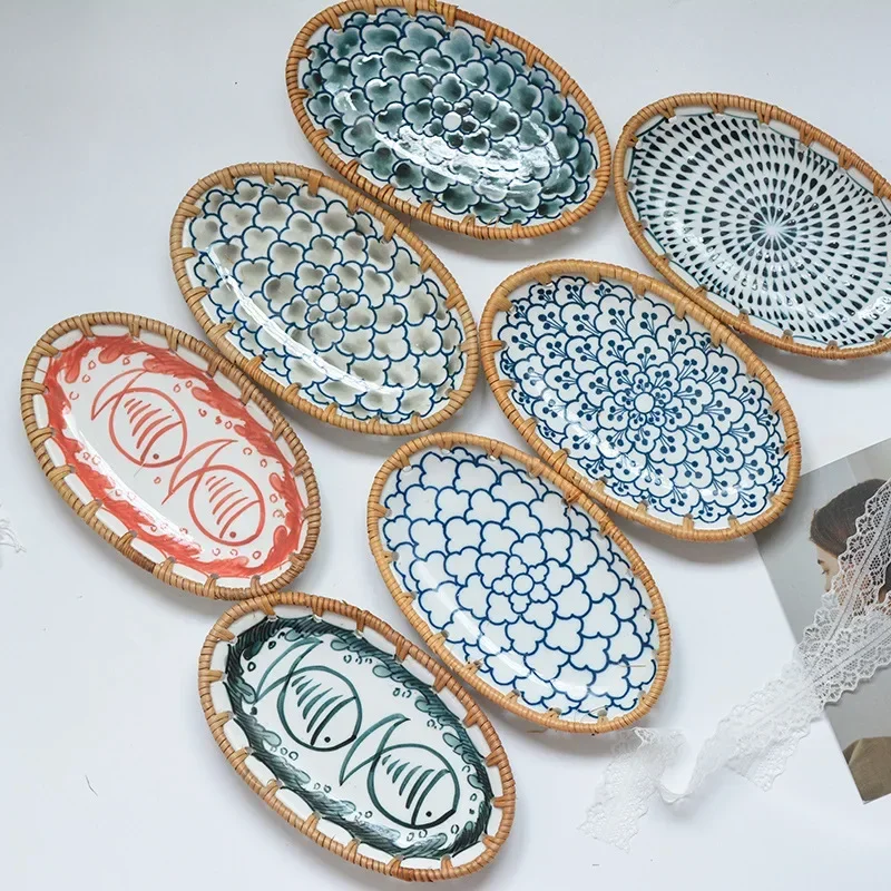 Japanese Rattan Woven Ceramic  - огляд і ціна Ceramic Trinket Dish