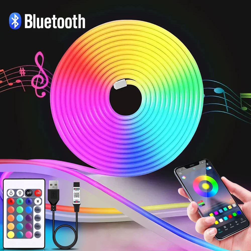 1-5m RGB LED Neon Strip Light  - огляд і ціна Home Decor App Free